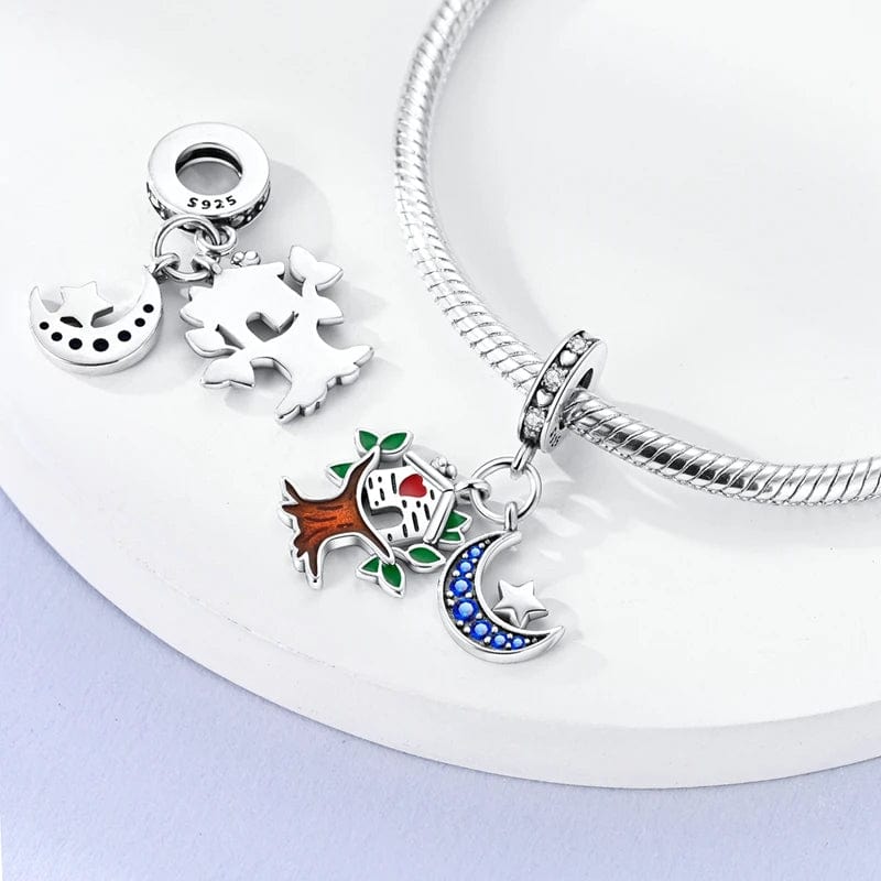 Liora Atelier Tree of Life Charm with Birdhouse and Blue Crescent Moon