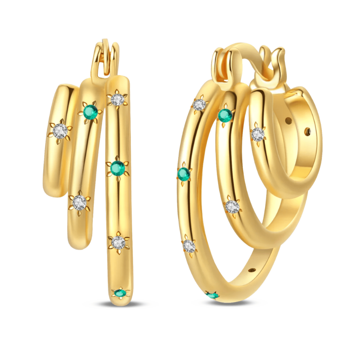 Liora Atelier Triple - Layered Gold Hoop Earrings