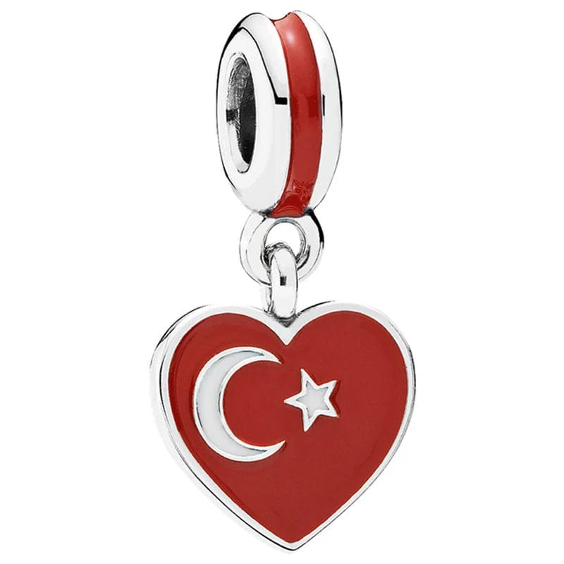 Liora Atelier Turkey Heart Flag Dangle Charm