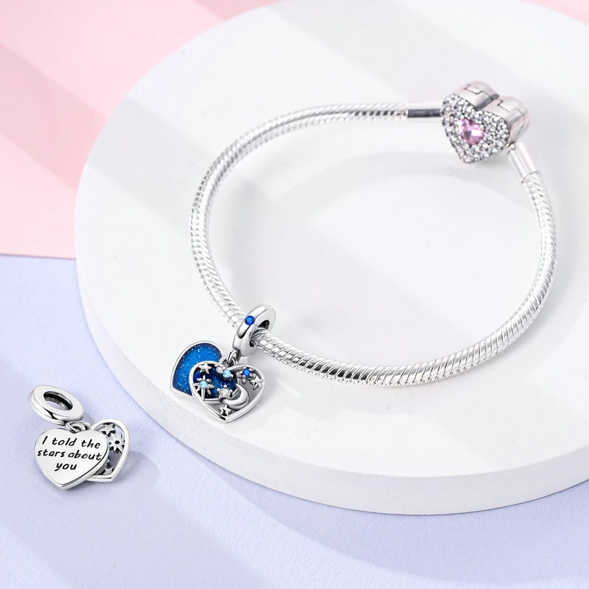 Liora Atelier Twinkling Stars & Moon Heart Charm