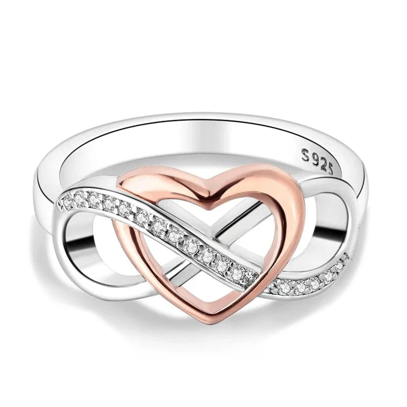 Liora Atelier Two - Tone Heart Knot S925 Sterling Silver Ring