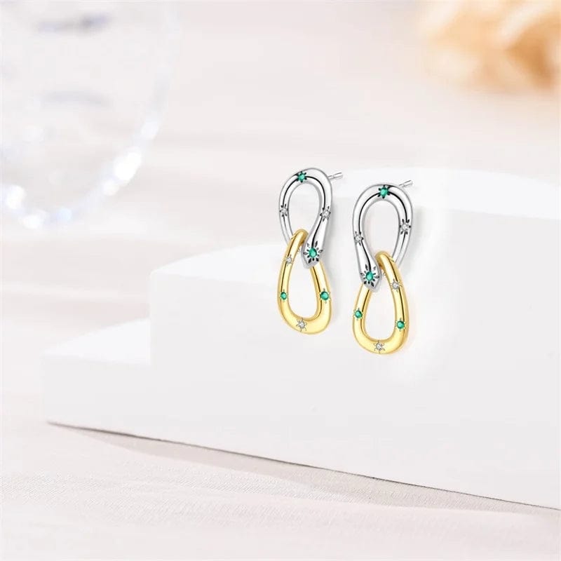 Liora Atelier Two - Tone Linked Hoop Earrings