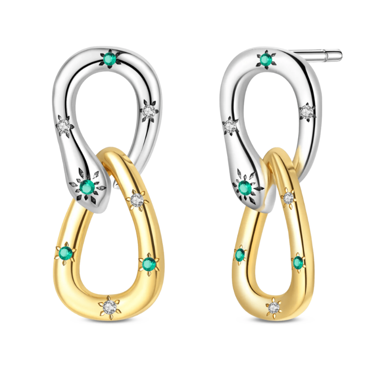 Liora Atelier Two - Tone Linked Hoop Earrings