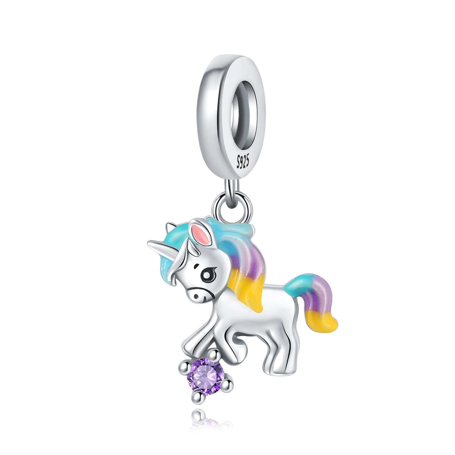Liora Atelier Unicorn Charm with Pastel Mane and Sparkling Crystal Accent