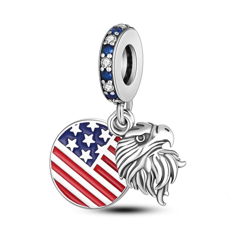 Liora Atelier USA Flag Eagle Dangle Charm