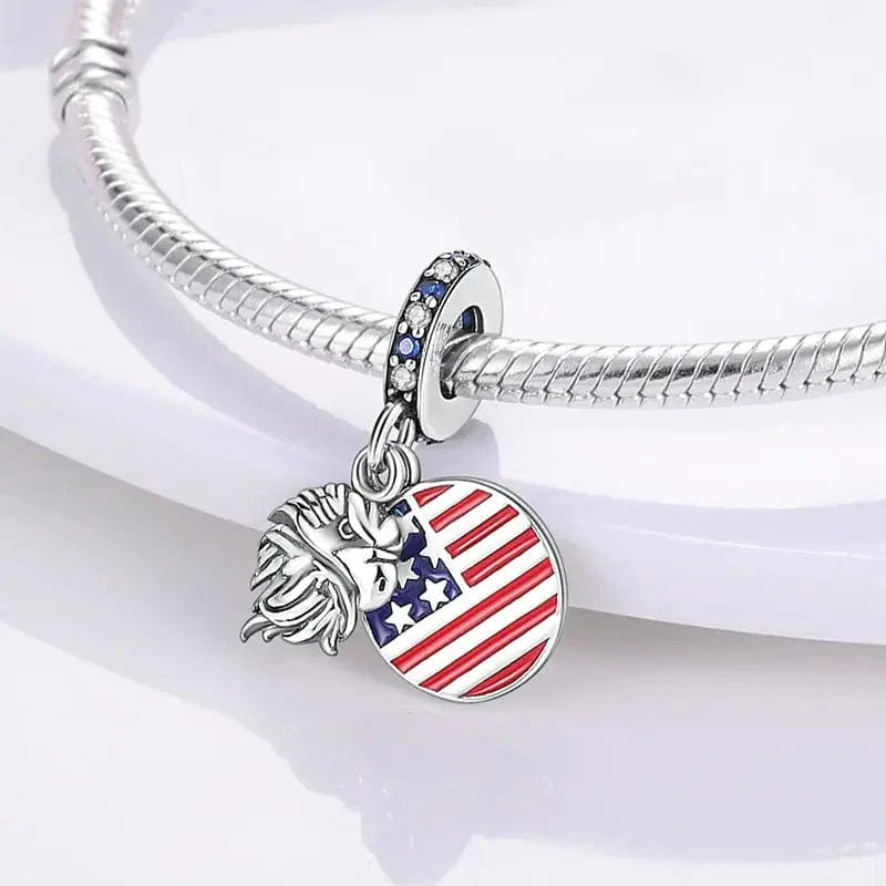 Liora Atelier USA Flag Eagle Dangle Charm