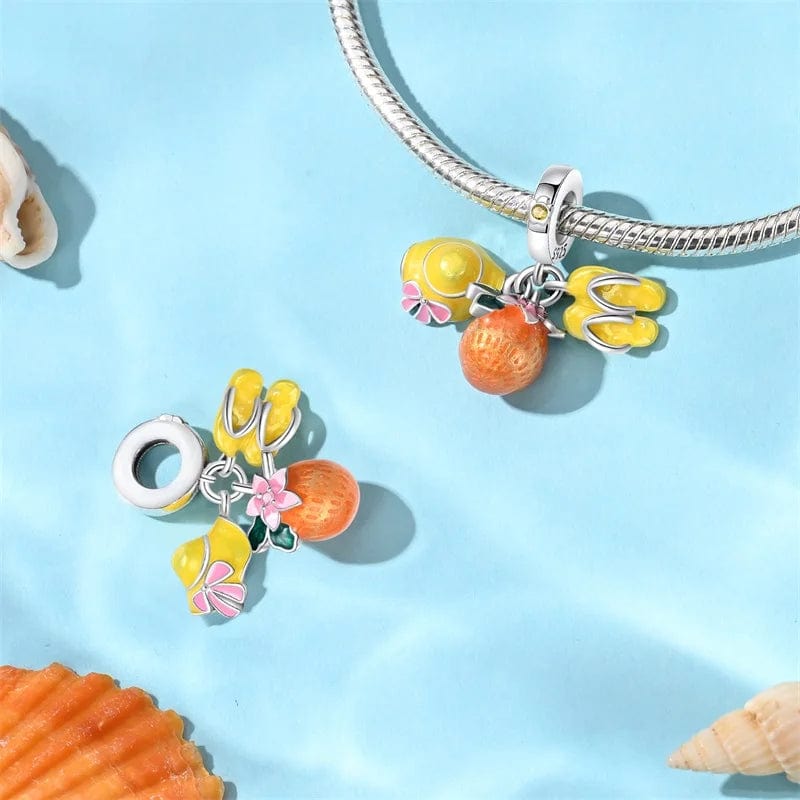 Liora Atelier Vacation Ready Orange, Hat, & Sandals Charm