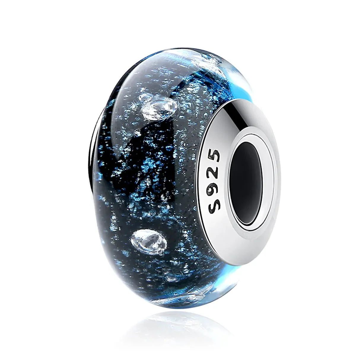 Liora Atelier Wavy Dark Blue Murano Glass Ocean Charm
