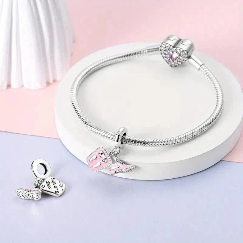 Liora Atelier Weighing Scale Pink Sneakers Dangle Charm