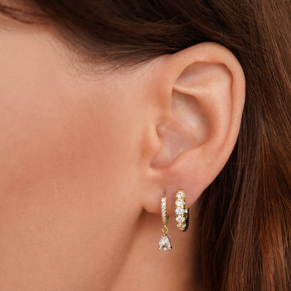 Premium Kristall Gold Ohrringe