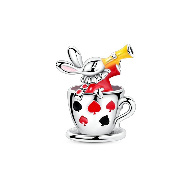 Liora Atelier White Rabbit in Teacup Charm