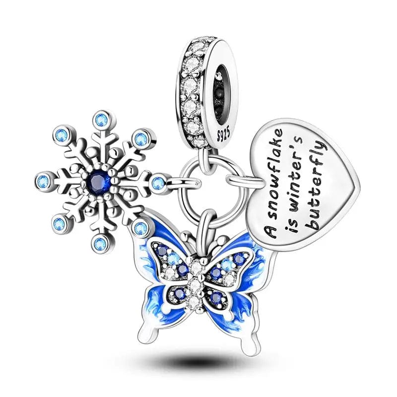 Liora Atelier Winter Snowflake Butterfly Dangle Charm