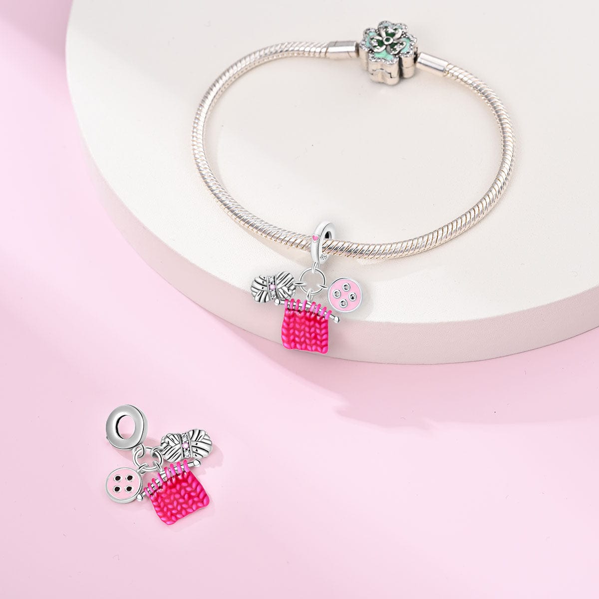 Liora Atelier Yarn, Knitted Fabric, & Button Charm