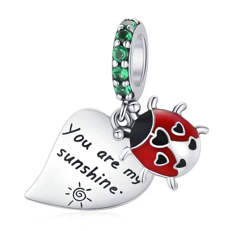 Liora Atelier You Are My Sunshine Ladybug and Leaf Dangle Charm